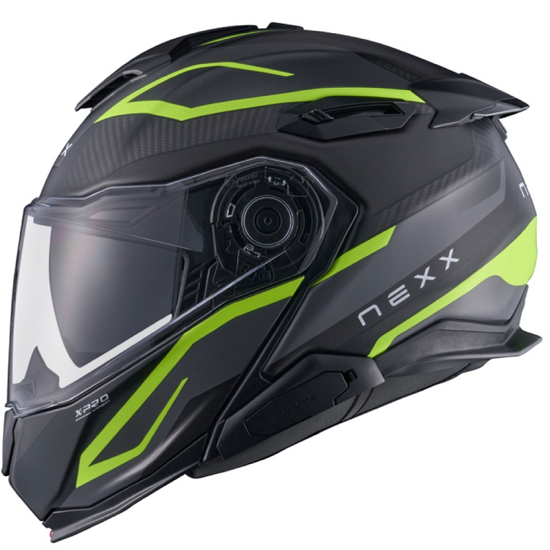 Flip-up moto ķivere Nexx X.Lifetour PRO Mile matēti pelēka-fluo dzeltena izpārdošana