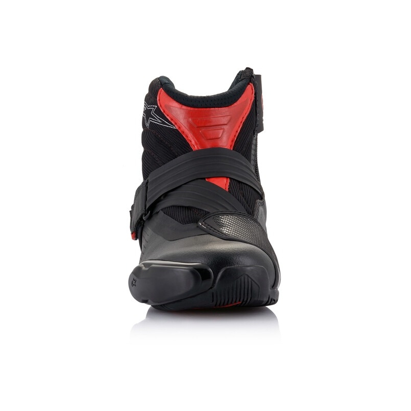 Alpinestars SMX-1 R ventilācijas melni un sarkani motociklu zābaki