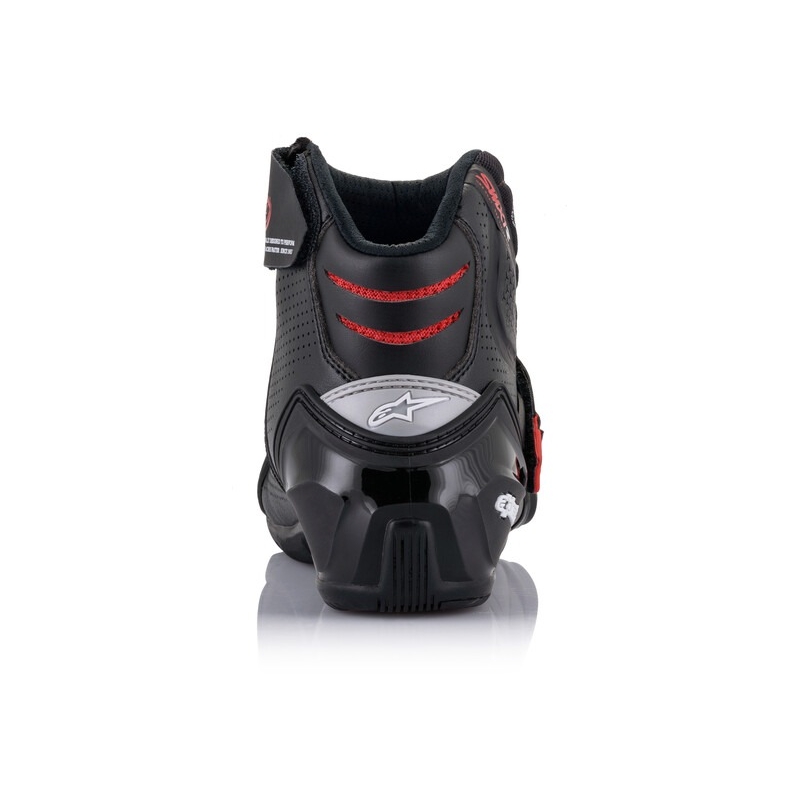 Alpinestars SMX-1 R ventilācijas melni un sarkani motociklu zābaki