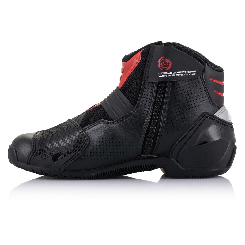 Alpinestars SMX-1 R ventilācijas melni un sarkani motociklu zābaki
