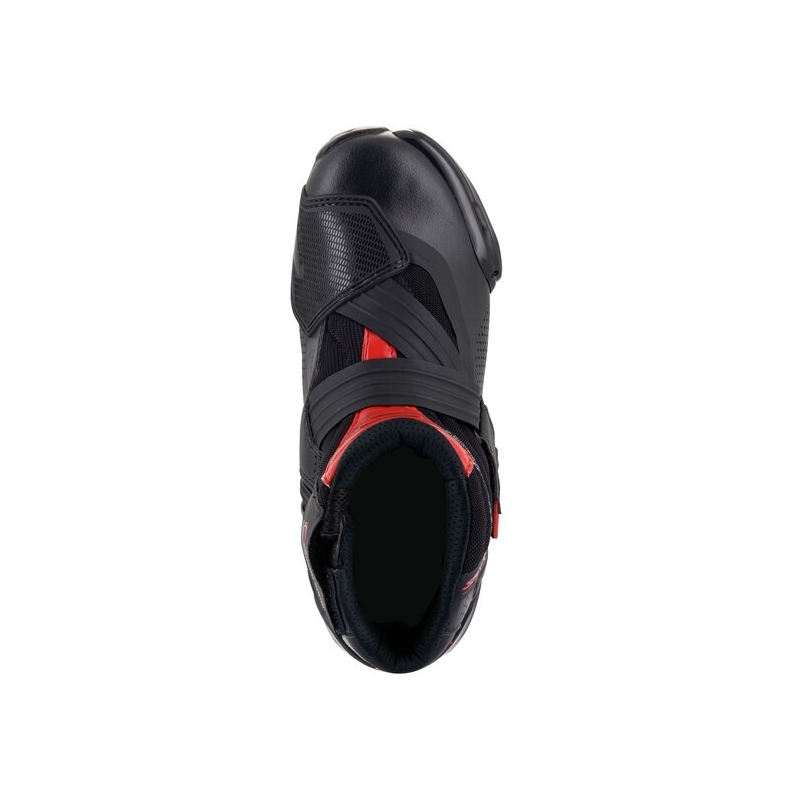 Alpinestars SMX-1 R ventilācijas melni un sarkani motociklu zābaki