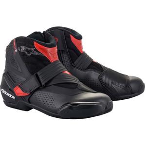 Alpinestars SMX-1 R ventilācijas melni un sarkani motociklu zābaki