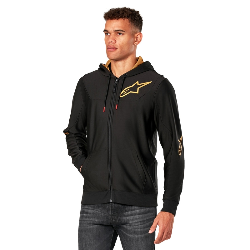 Alpinestars Sessions 3 Hoodie melnā un zelta krāsā