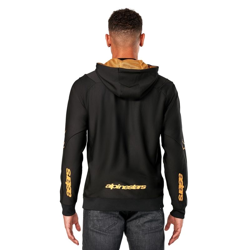 Alpinestars Sessions 3 Hoodie melnā un zelta krāsā