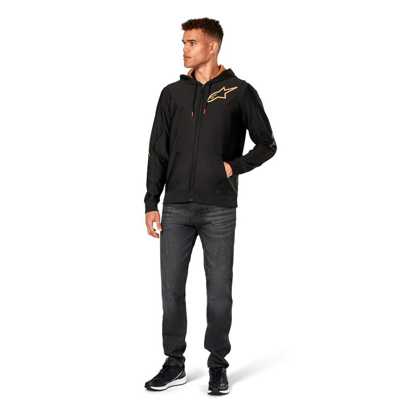 Alpinestars Sessions 3 Hoodie melnā un zelta krāsā