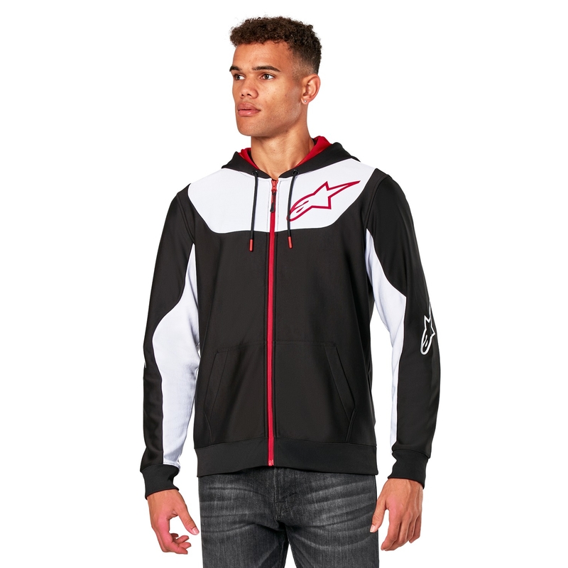 Alpinestars Sessions 3 Hoodie melna, balta un sarkana
