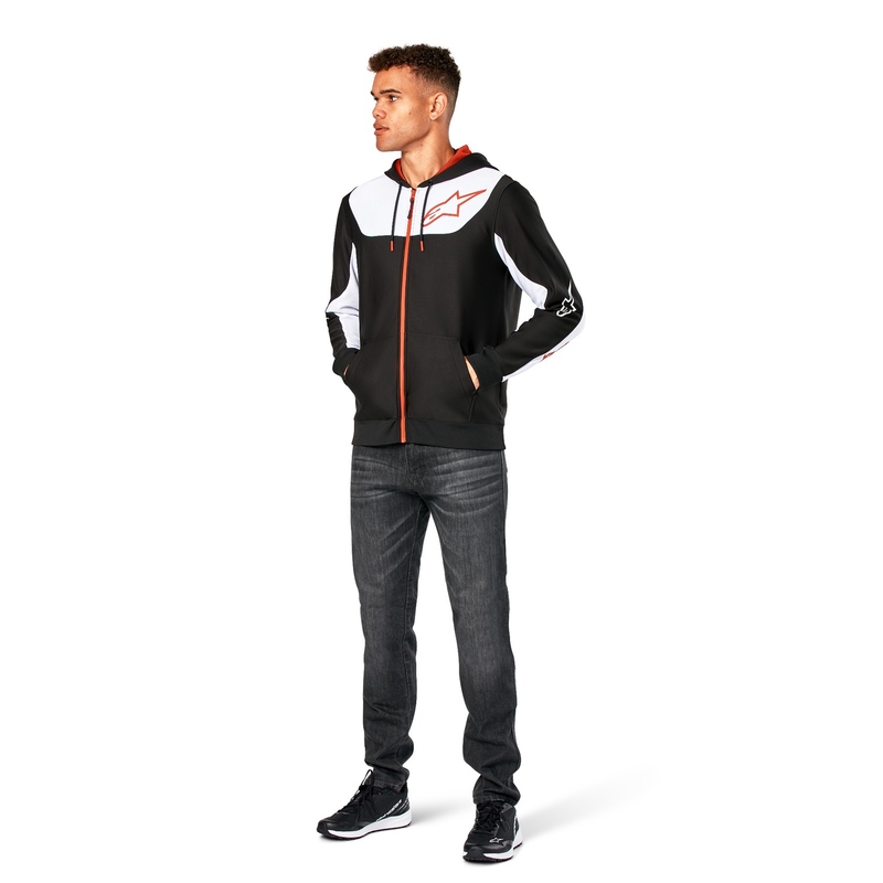 Alpinestars Sessions 3 Hoodie melna, balta un sarkana