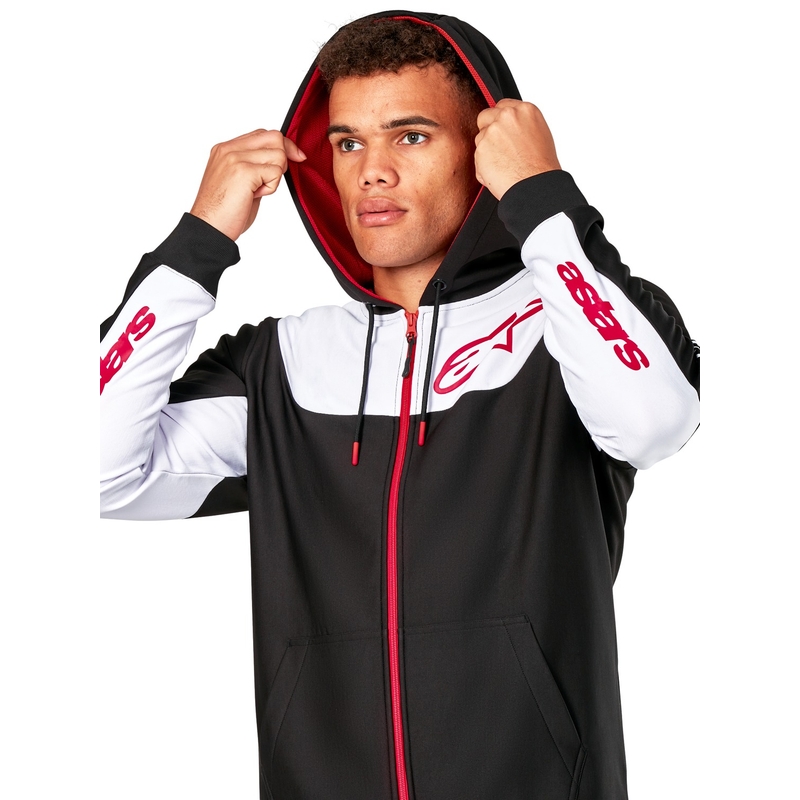 Alpinestars Sessions 3 Hoodie melna, balta un sarkana