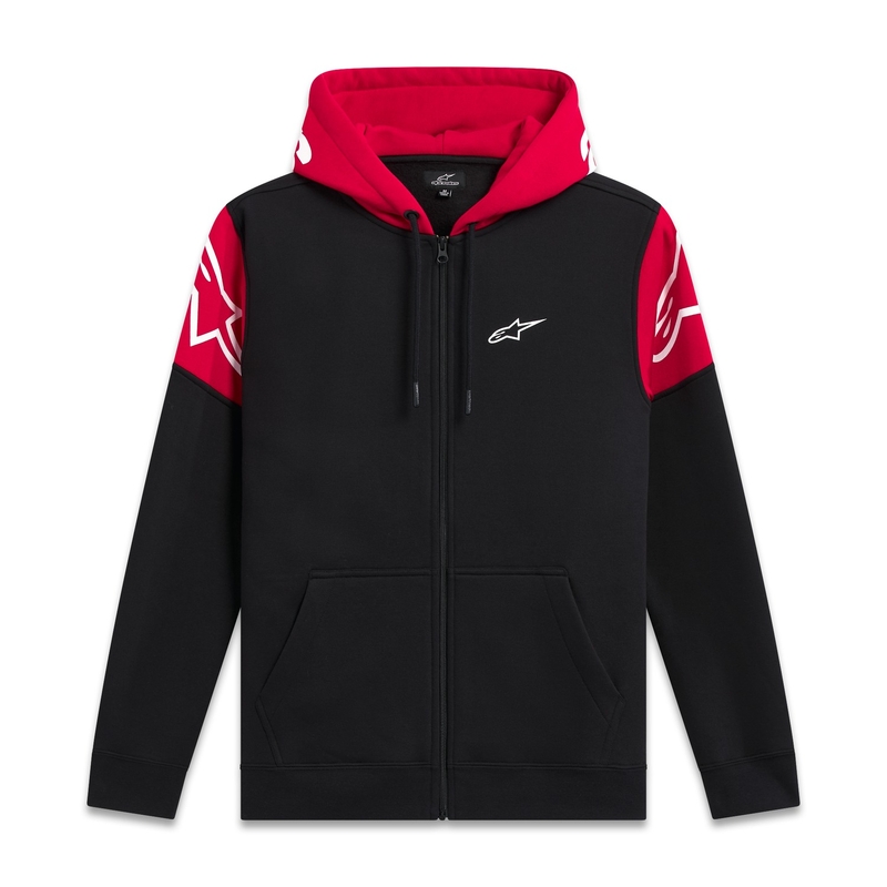 Mikina Alpinestars Velocity Hoodie černo-červená
