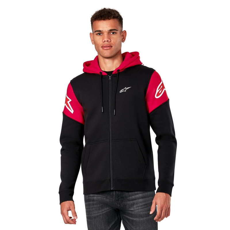 Mikina Alpinestars Velocity Hoodie černo-červená