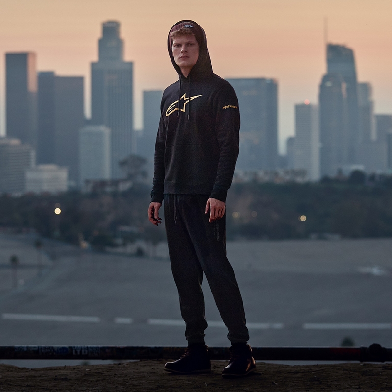 Alpinestars Gilded Hoodie melnā un zelta krāsā