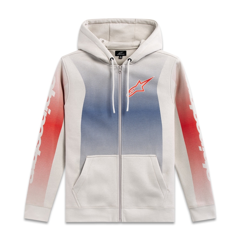 Mikina Alpinestars Arising Hoodie bílo offwhite-modro-červená