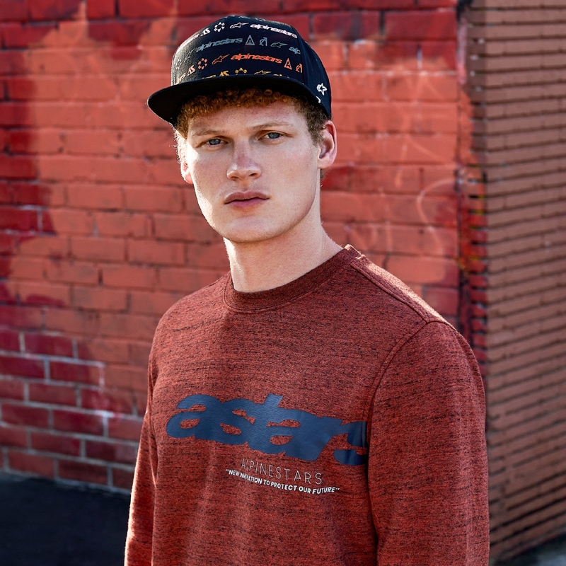 Mikina Alpinestars Episode Crew Fleece tmavě červená