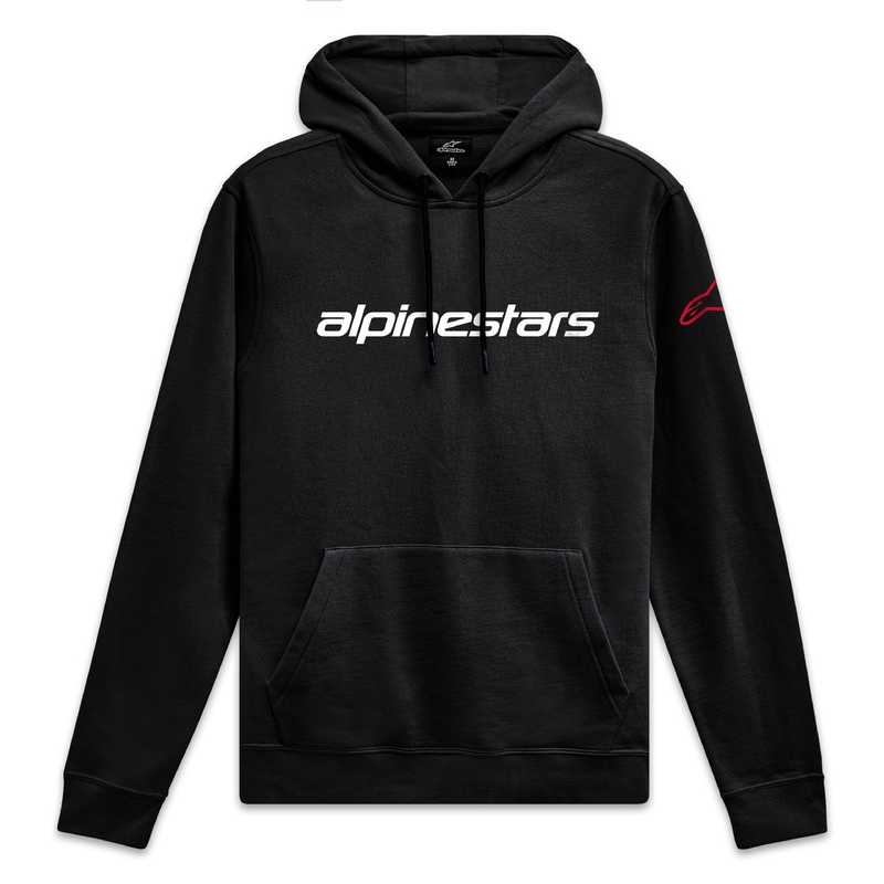 Alpinestars Wordmark Hoodie 3 melna, balta un sarkana