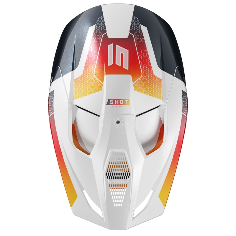 Motokrosa ķivere Shot Race Phaser pearl blue-white-orange