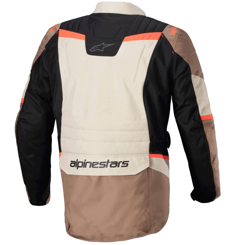Alpinestars ST-1 Ūdensnecaurlaidīga haki-smilšu-melnā-fluo sarkana motocikla jaka