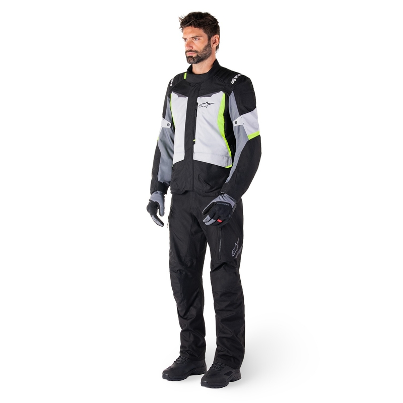 Alpinestars ST-1 Ūdensnecaurlaidīga pelēk-melni-fluo dzeltena motocikla jaka