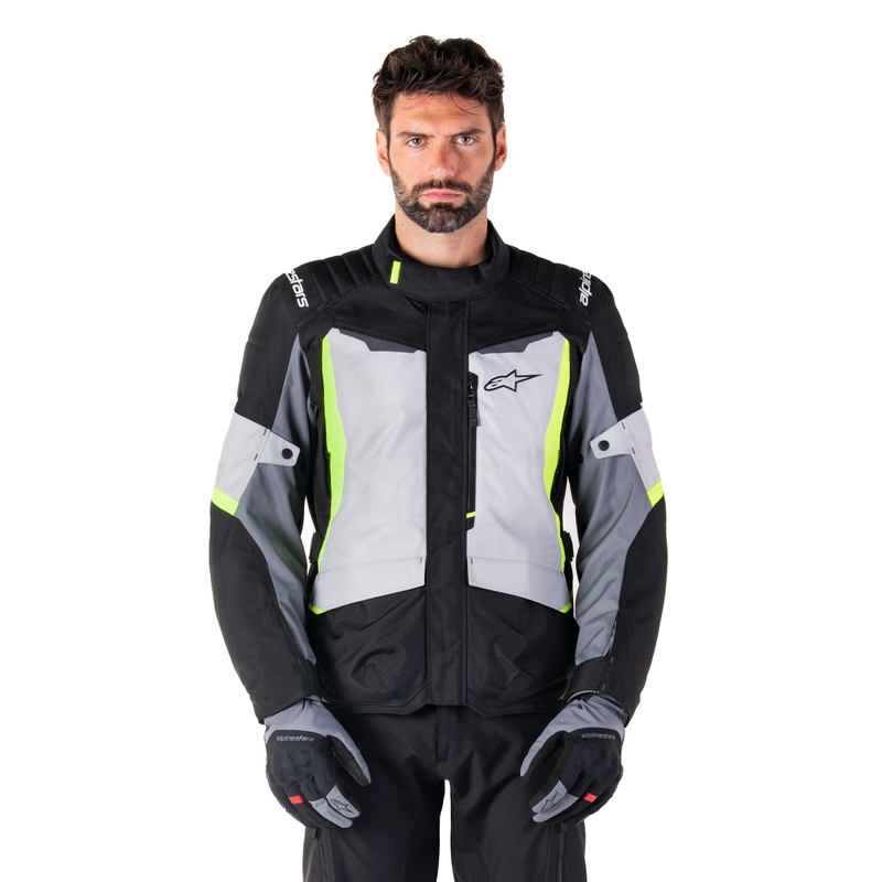 Alpinestars ST-1 Ūdensnecaurlaidīga pelēk-melni-fluo dzeltena motocikla jaka