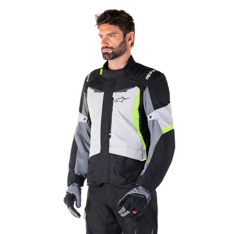 Alpinestars ST-1 Ūdensnecaurlaidīga pelēk-melni-fluo dzeltena motocikla jaka