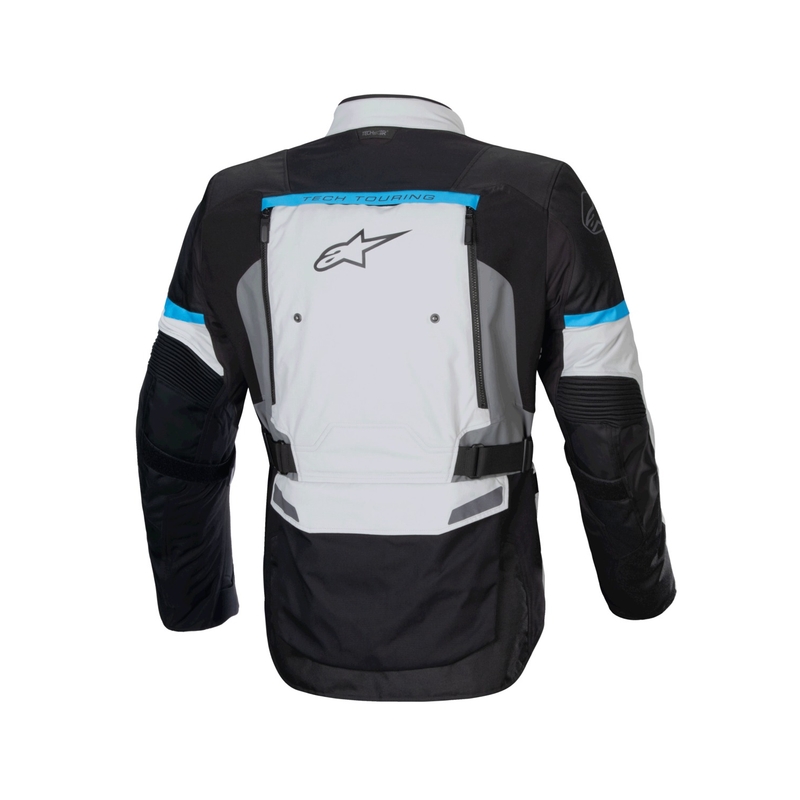 Alpinestars Bogota PRO Drystar pelēk-meln-zila motocikla jaka