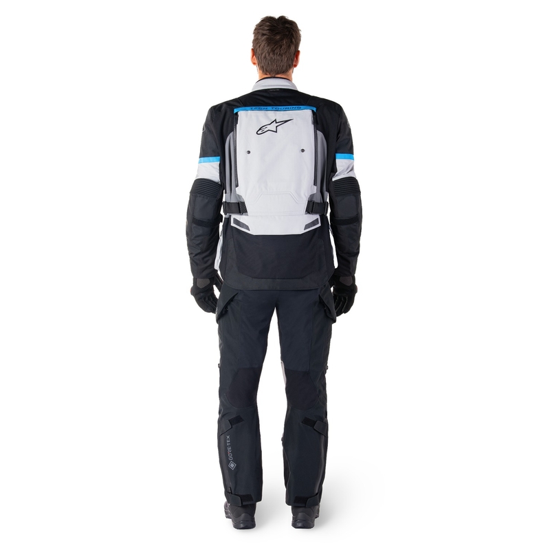 Alpinestars Bogota PRO Drystar pelēk-meln-zila motocikla jaka