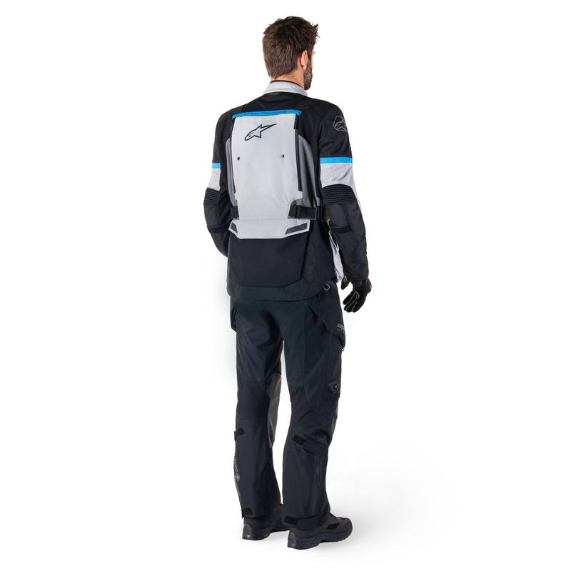 Alpinestars Bogota PRO Drystar pelēk-meln-zila motocikla jaka