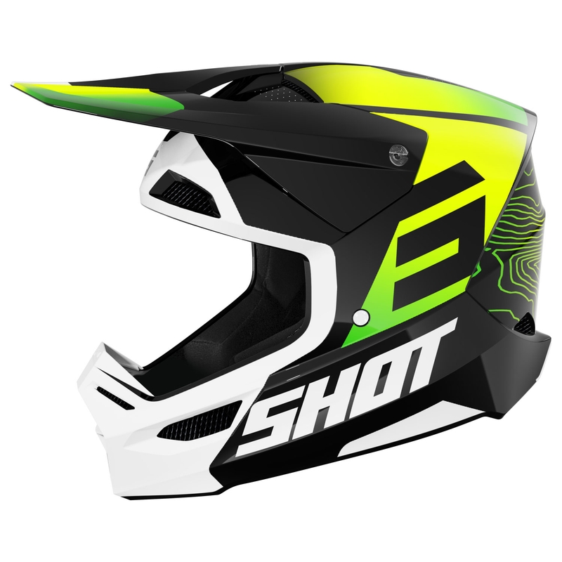 Motokrosa ķivere Shot Furious Apex fluo dzelteni melna