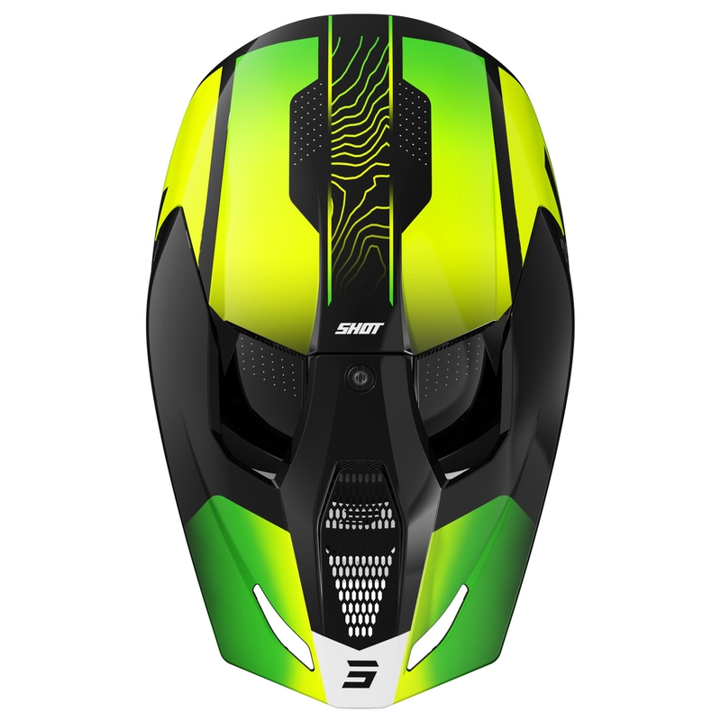 Motokrosa ķivere Shot Furious Apex fluo dzelteni melna