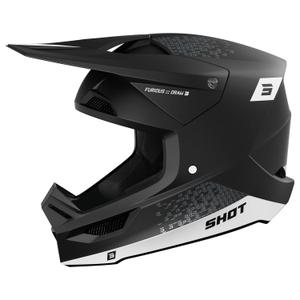 Motokrosa ķivere Shot Furious Draw balta-melna