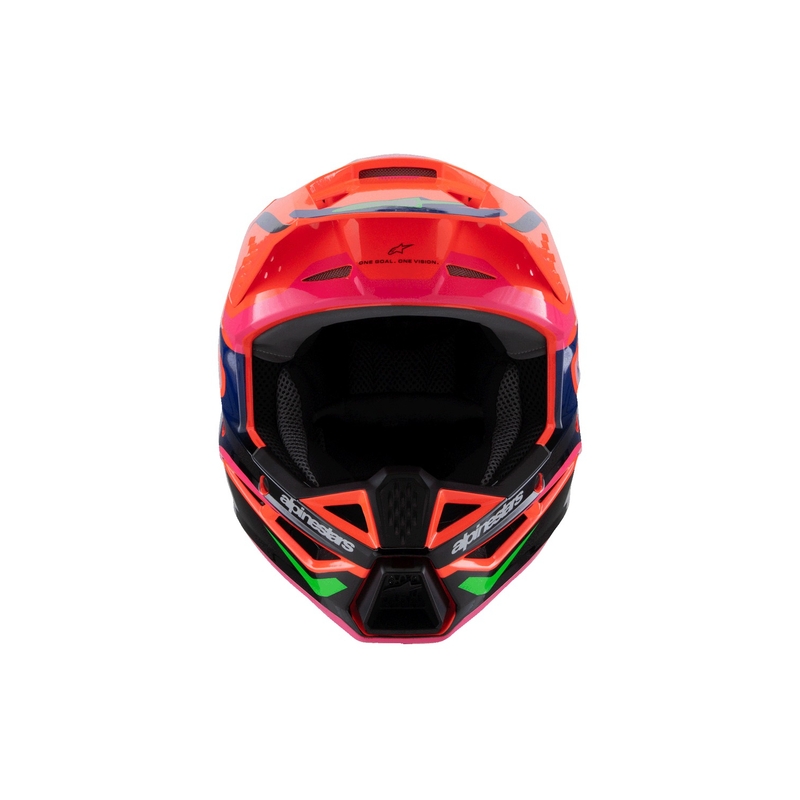 Bērnu motokrosa ķivere Alpinestars S-M3 HAIDEN DEEGAN fluo oranži-violeti-rozā-zaļa