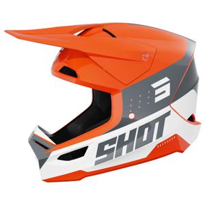 Motokrosa ķivere Shot Furious League oranži pelēka