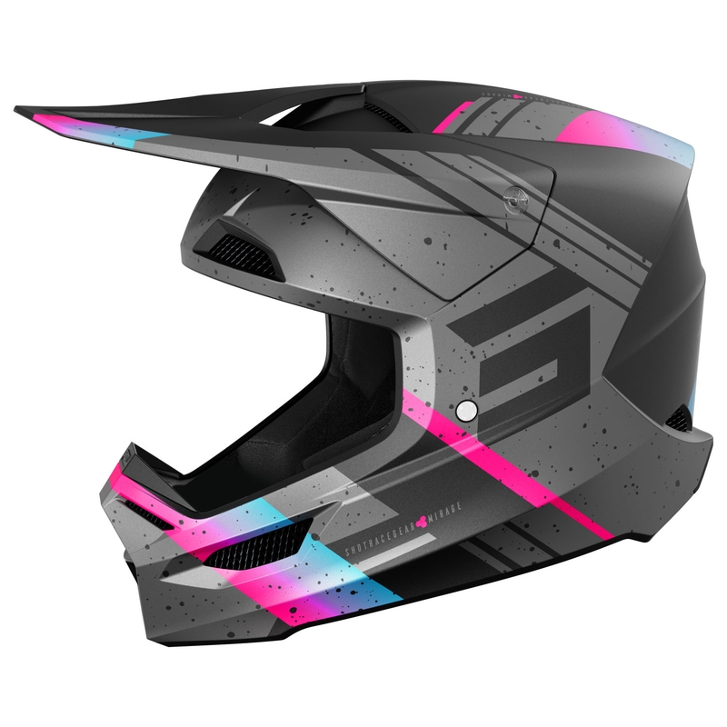 Motokrosa ķivere Shot Furious Mirage zili-rozā krāsā