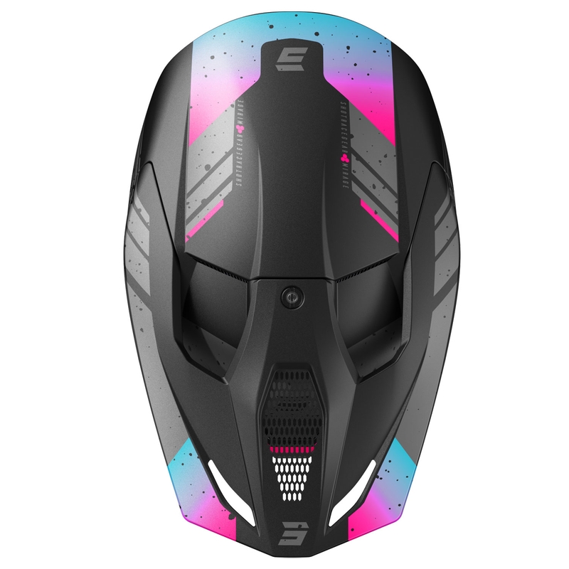 Motokrosa ķivere Shot Furious Mirage zili-rozā krāsā