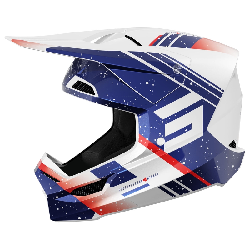 Motokrosa ķivere Shot Furious Mirage zili-sarkana
