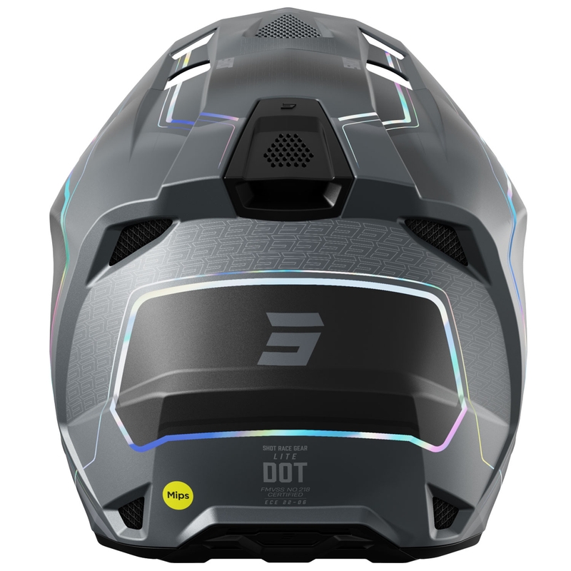 Motokrosa ķivere Shot Lite Challenger pearl grey hologrāfiska