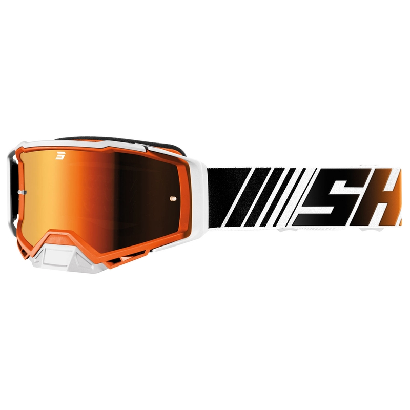 Motokrosa brilles Shot Core oranžā un baltā krāsā ar iridija pleksi