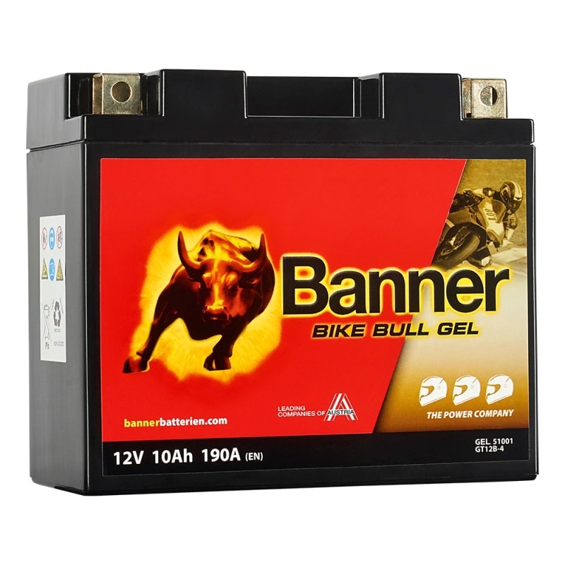 Gēla akumulators Banner Bike Bull GEL 510 01/BGT12B-4 - GT12B-4 12V, 10Ah, 190A