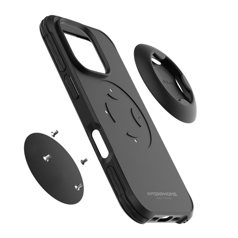 Aizsargvāciņš Interphone QUIKLOX Tetraforce priekš Apple iPhone 16 Pro melns