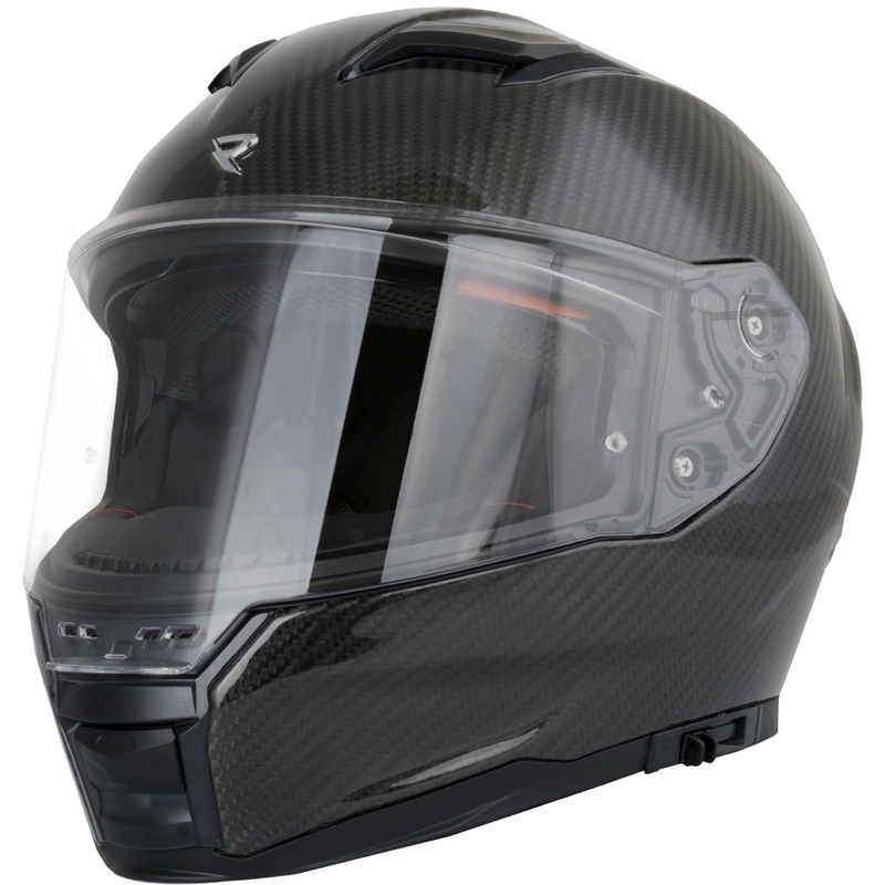Street Racer Titan Carbon pilnas sejas motocikla ķivere, melna