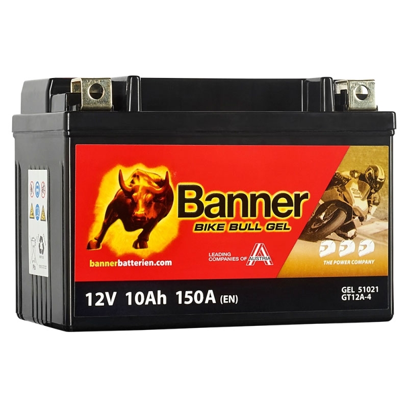 Gēla akumulators Banner Bike Bull GEL 510 21/BGTX12A-4 -GTX12A-4 12V, 10Ah, 150A