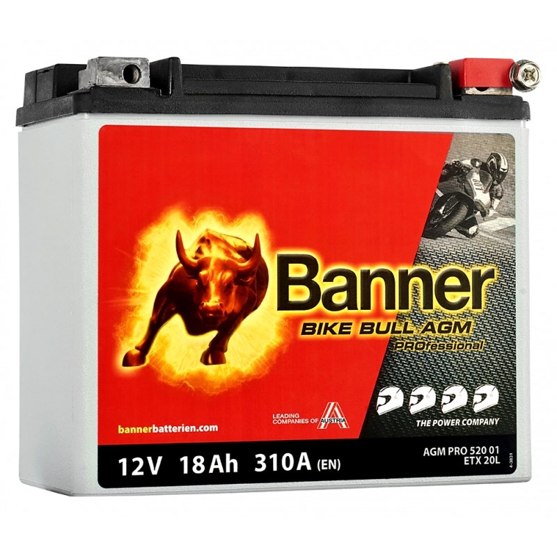 Banner Bike Bull AGM PRO 520 01/BETX20L - ETX20L 12V, 18Ah, 310A