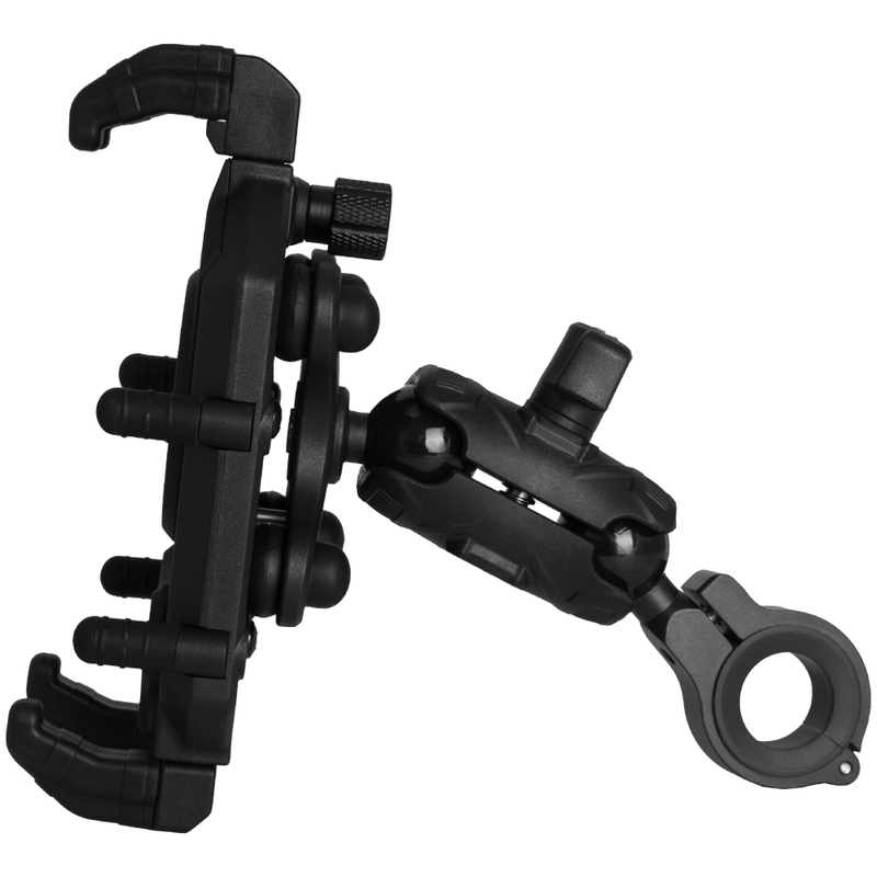 Vibrāciju slāpējošs mobilā tālruņa turētājs MotoZem Claw, melns