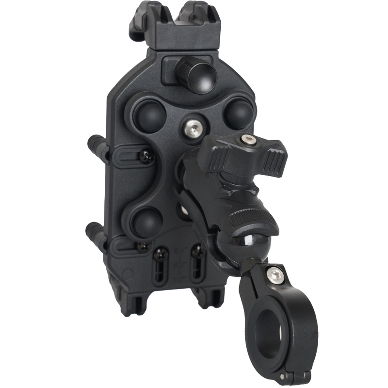 Vibrāciju slāpējošs mobilā tālruņa turētājs MotoZem Claw, melns