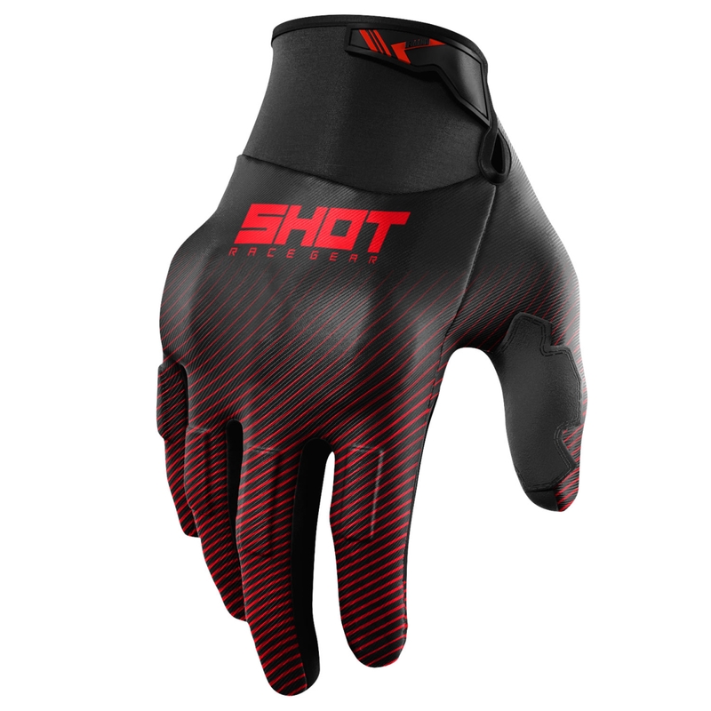 Motokrosa cimdi Shot Drift Rim sarkans