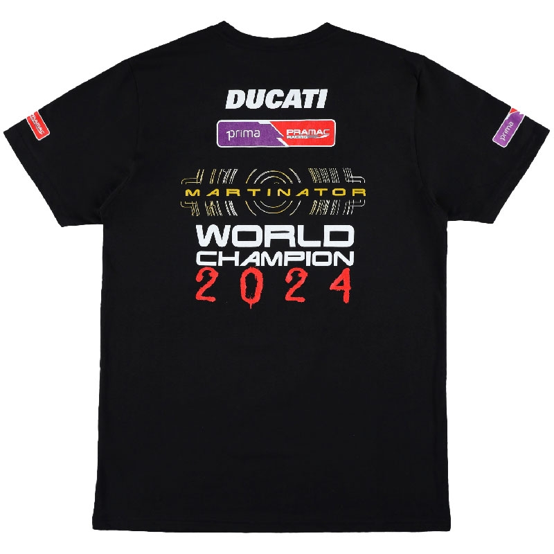 T-krekls Ducatti Jorge Martin Pasaules čempions melns