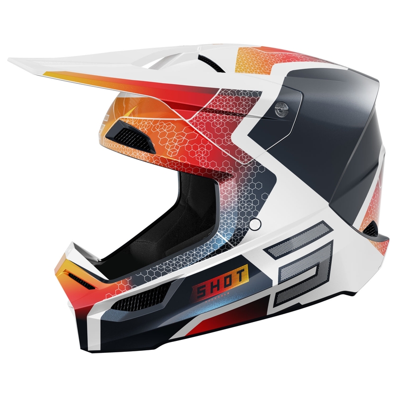 Bērnu motokrosa ķivere Shot Furious Phaser zili-sarkana
