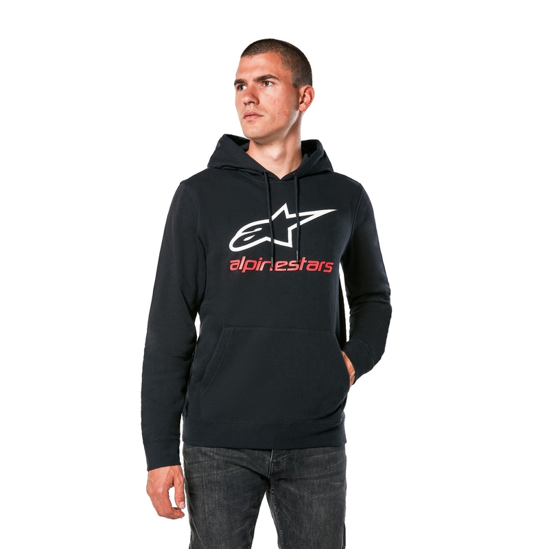 Alpinestars Always 2.0 melnā, baltā un sarkanā jaka ar kapuci