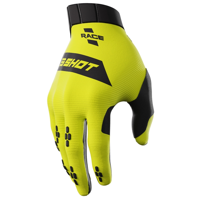 Bērnu motokrosa cimdi Shot Race fluo dzelteni