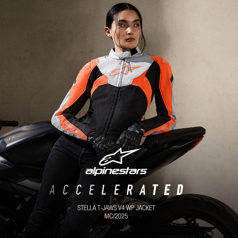 Alpinestars Sieviešu Stella T-Jaws 4 ūdensnecaurlaidīga motocikla jaka Black-Gray-Fluo Red