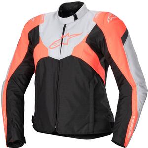 Alpinestars Sieviešu Stella T-Jaws 4 ūdensnecaurlaidīga motocikla jaka Black-Gray-Fluo Red